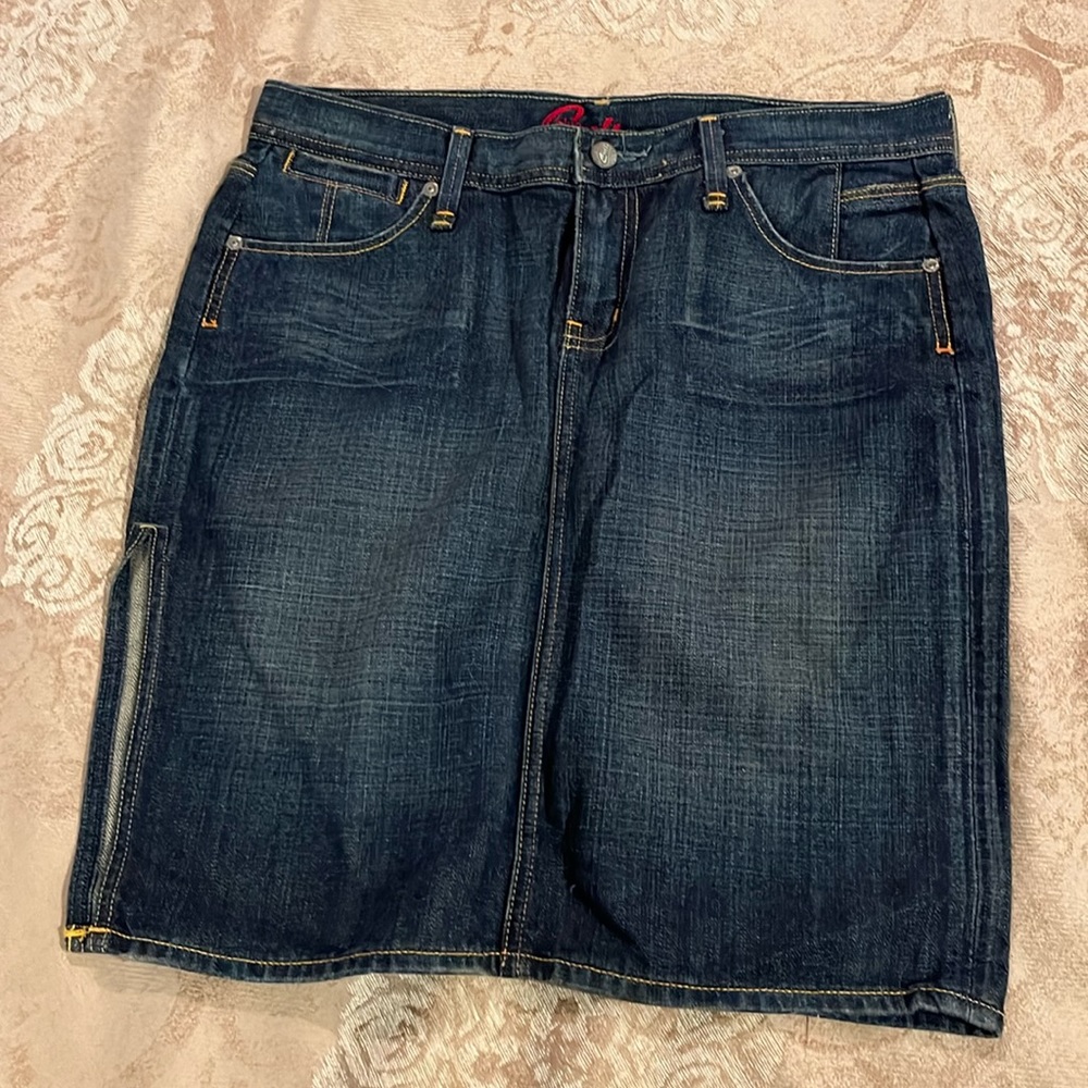 Blue cult Denim Jean skirt size 30 side slit